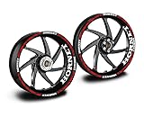 Adesivi cerchi per moto compatibile con honda hornet 600 900 bianchi rossi 17 pollici