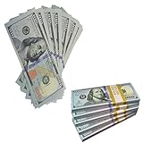 Bukezudang 120 Foglio Dollari Simulati, Prop Money, Dollari da Gioco, 100$ Dollaro Americano, Soldi Finti, Dollari Simulati, Playset di Cash per Oggetti di Scena Cinematografici, Giochi da Casinò