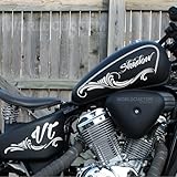 Adesivi Stikers Arabeschi da serbatoio scocca custom compatibili con Honda Shadow VT 600 750 1100 (Nero Opaco)