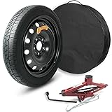 Kit ruotino di scorta NPK 17” con Cric, Chiave e Sacca per Hyundai Tuscon e Nexo, KIA Sportage, Mazda CX-5 e Mitsubishi Eclipse 155/90 17 con cerchio in acciaio nero a 5 bulloni - 78K00R103D (R103D)