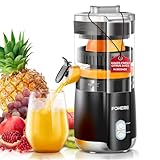 FOHERE Spremiagrumi Elettrico Automatico,100W Spremiagrumi Professionale Estrattore Frutta e Verdura con Beccuccio Antigoccia, 2 Coni Intercambiabili per Limone, Arancia, Uva e Kiwi, Nero
