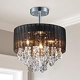 Saint Mossi 33 cm Cromato K9 Illuminazione LED 3-Light Plafoniera Lampada a Sospensione per Sala da Pranzo Bagno Goccia di Pioggia