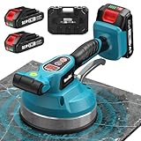 Dispositivo, Seesii KP-160B Vibratore per Piastrelle Senza Fili - Livellatrice con 2x2000mAh Batterie, Ventosa 160mm, 12 Velocità per Fai-da-te