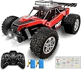 KINSAM Macchina Telecomandata con 2 Batterie, Auto Telecomandata per Bambini con Luci,20km/h Pieno Acceleratore Proporzionale Macchina Radiocomandata 60Min Play,Monster Truck per 6-16 Anni Regalo