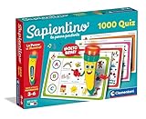 Clementoni Sapientino – La Penna Parlante 1000 Quiz, Gioco Educativo con Penna Interattiva per Bambini 3-6 Anni, Schede per Imparare Lettere, Numeri e Parole, Made in Italy, Lingua Italiana, 16495