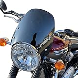 Lorababer Parabrezza per zanzariera Moto Pare-brise compatibile con Bonneville T100 T120 Deflettori d'Aria Parabrezza T 100 T 120 Accessori (Nero)