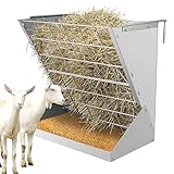 MUALROUS Mangiatoia per Fieno a Parete 2 in 1 per Capre, Cavalli, Pecore e Bestiame - per Cereali e Fieno