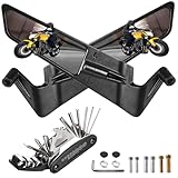 Specchietti Moto Manubrio - Universali Specchietti Retrovisori Laterali Stealth Moto e Scooter, Specchietto Motos Bici Regolabili Girevoli in Alluminio Accessori per Z650 Z900 Z1000 Duke 390 790 MT07