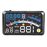 Display Universale OBD2 Head-Up per Parabrezza Auto - Schermo HD 5,5 Pollici con Velocità, RPM, Consumo Carburante e Temperatura Acqua, Luce Automatica Regolabile
