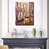 Five-Seller Quadro Artistico da Parete con Paesaggio Urbano Classico di Venezia, Dipinto a Olio, Stampa su Tela, Paesaggio, per Soggiorno, Kein Rahmen, 50 x 70 cm