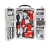 Wiltec Kit accessori per compressore 71 pezzi con 4 utensili pneumatici e inserti