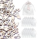 25pz Sacchetti +25 Pezzi Croce Pendente Ciondolo per Confetti Bomboniere Comunione Battesimo Cresima Nascita Matrimonio Prima Comunione Bomboniere,Sacchetti,Segnaposto
