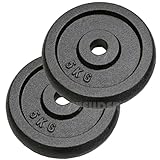 Coppia 2 Dischi GHISA foro Ø 28mm Pesi da Palestra da 5kg GHISA foro Ø 28mm 2x5 totale 10kg per Bilanciere o Manubri