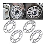 JNNJ 4 Pezzi Distanziali per Cerchi Universali, Distanziali Ruota Auto in Alluminio, Distanziali Ruota Spessori Piastra Di Ricambio Universale per Auto Impedendo Pneumatici Sfregamento(10mm)