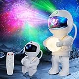 Swoieltr Proiettore Stelle Soffitto LED Astronauta Proiettore Stelle 360° Regolabile, con Telecomando, 8 Modalità di Nebulosa, Luce Notturna, Lampada Proiettore Stelle Bambini Adult