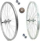 COPPIA RUOTA/CERCHIO ANTERIORE + POSTERIORE 28" X 1.75 BICI ATTACCO STANDARD ALLUMINIO/ACCIAIO 28X1.75 CITY BIKE - BICICLETTA - PASSEGGIO DADI DI FISSAGGIO E FLAP INCLUSI + RUOTA LIBERA 7 VELOCITÀ