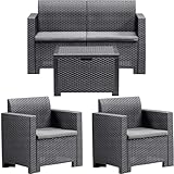 BICA 9067.4 Set Nebraska 2 Salottini, Antracite, 281 X 155 X 79 Cm