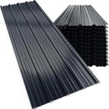GARDEBRUK 12x Lastre per Coperture 129x46cm 7m² Zincate Lamiere Tettoia Capanno Attrezzi Antracite