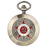 KQISANGM Orologio Da Tasca Vintage Retro Antico Urss Distintivi Sovietici Orologio Da Tasca Al Quarzo Stile Falce E Martello Cccp Russia Emblema Comunismo Orologio In Rilievo, Orologio Da Tasca Al Qu