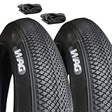 2 COPERTONI 20 X 4.0 + CAMERE D'ARIA COPPIA PNEUMATICI SLICK FAT BIKE E-BIKE RUOTE 20''