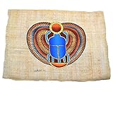 Originale Luck papiro scarabeo egizio, che misura 22 x 33 cm. Si è fatta e dipinta a mano.