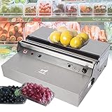 Anatole Confezionatrice per Film per Alimenti Freschi Commerciale Acciaio Inossidabile 450mm Macchina per Tagliare e Sigillare Pellicola Elettrica con Piastra Riscaldante Incorporata per Supermercati