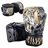 RAGECAMEL Guantoni da Boxe per Bambini con Fasce, per 3-8 Anni Ragazzi, Set da Allenamento, (Oro)