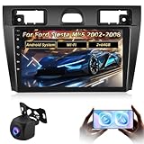 [2+64GB] Android Autoradio per Ford Fiesta Mk5 2002-2008, Autoradio Touchscreen da 9 pollici con Wirelss Carplay e Android Auto, WiFi, GPS, RADIO FM RDS, Telecamera di Retromarcia