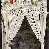 PORFOYO Tenda macramè, 180 x 100 cm, in stile bohémien, per porte, finestre, soggiorno, camera da letto o decorazione di nozze