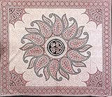 Copridivano Copritutto Etnico Pasley Sun Sabbiato 100% Cotone 210x230cm Senza Frange Batik Orientale Telo Mare