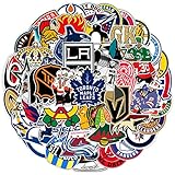 Adesivi Disco da hockey 50 Pezzi per Bottiglia d'Acqua Simpatici Regali Pallacanestro Adesivi Sportivi per Bambini Adolescenti Adulti