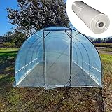 Serra Tunnel 3x10m con Telo PVC 150MC Made in Italy con Porta Frontale orto Giardino Piante vivaio Serre botaniche