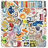 GMBYLBY Set 50 Adesivi Decorativi Elegantemente Mediterranei Arte Impermeabile per Riviste Dispositivi Tecnici Velifica Easy Peeling Decalli Impermeabili