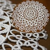 Centro a Chiacchierino Rotondo Diametro 25 cm Fatti a Mano - Elegante e Raffinato, Ideale per Bomboniere o Arredamento Casa Disponibile Bianco e Beige