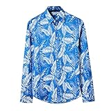 Elegante camicia da uomo uomo a maniche lunghe cotone camicia floreale abito da uomo Lazy Shirt anni 70 camicia da uomo, b, XXXXL