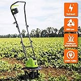 Bakaji Motozappa per Orto Elettrozappa Potenza 750W Zappatrice Zappa a Motore Elettrica 4 Lame da 20cm Larghezza Lavoro 32cm Velocità 380 rpm con Manico Ergonomico Coltivazione Giardino