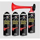 Piro89 Una Tromba a Gas Completa + 3 bombolette da 300 ml di Ricambio, per Eventi Sportivi