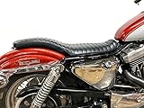 Corbin Gentry Sella a Banana, Nero, Guidatore-Passeggero, Stle tuck & roll, Cuciture Orizzontali, Compatibile per Moto (Harley-Davidson) Sportster XL 1982-2003