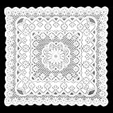 Yuomeaz Tovaglia in pizzo bianco, 80 x 80 cm, tovaglia quadrata, stile vintage ricamato all'uncinetto, piccola tovaglia per l'estate all'aperto, tea party, ricevimenti, cene, decorazione per la casa