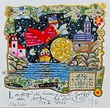 Sul Golfo dei sogni felici (fondo bianco) | Francesco Musante Tecnica: Serigrafia su Carta 20 cm x 20 cm