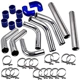 maXpeedingrods 2.5" Tubo Universale Intercooler Alluminio Kit di Tubi da 2,5 pollici Tubazioni Manicotto Compatibile per Raffreddatore Universale Turbocompressore Front Intercooler Pipe Piping