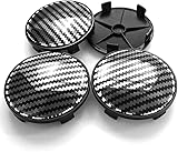 BDVIK 4 PCS Auto Coprimozzi Coprimozzo per Fiat Bravo 2008 2009 2010 2011 2012,Protezione ​dalla Ruggine Impermeabile Antipolvere Parti Accessori (OD 60mm ID 56mm),A/Carbon Pattern