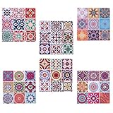 Sei di 6 Sottobicchieri di Design - Sottobicchieri decorativi in ceramica per bicchieri, ciotole, scodelle, candele e vasi da mettere sul tavolo - Design Boho/Oriental premium (Sei di 6#2)