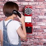 Telefono a gettoni degli Anni '50 con Tecnologia a Pulsante, Telefono retrò Vecchio Stile con Cavo per la casa e l'arredamento