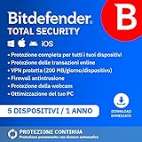 Bitdefender Internet Security 2025 | 5 Dispositivi | 2 Anni | PC | Codice di attivazione via email | Rinnovo automatico