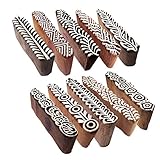 Mehndi Stampa Timbro Orientale Bordo Disegno Legno Blocchi (Set di 10)