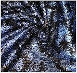 Russo Tessuti Tessuto Moda Paillette Square Sequin Quadrate Blu Nero Mimetico 100x140cm