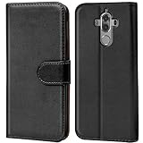 Verco custodia per Huawei Mate 9, Case per Mate 9 Cover PU Pelle Portafoglio Protettiva, Nero