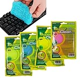 Strehknewen 4x Gel Pulizia Tastiera – Slime Riutilizzabile Universale per Auto Interni, Laptop, PC, Elettronica, Colla Magica Rimuovi Polvere Senza Residui