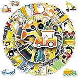100 pcs Escavatore Stickers, Adesivi Bambini, Adesivi da Costruzione, Adesivi per Trattori Impermeabili, Cartoni Animati Giocattoli Adesivi, Adesivi da Cantiere in Vinile per Casco Moto Laptop